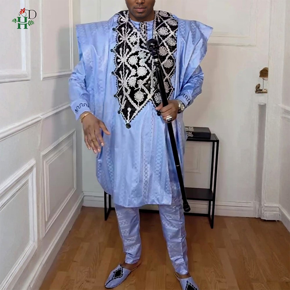 Dashiki Shirt Men - H&D Afrykańskie Ubrania Męskie Tradycyjne Komplety