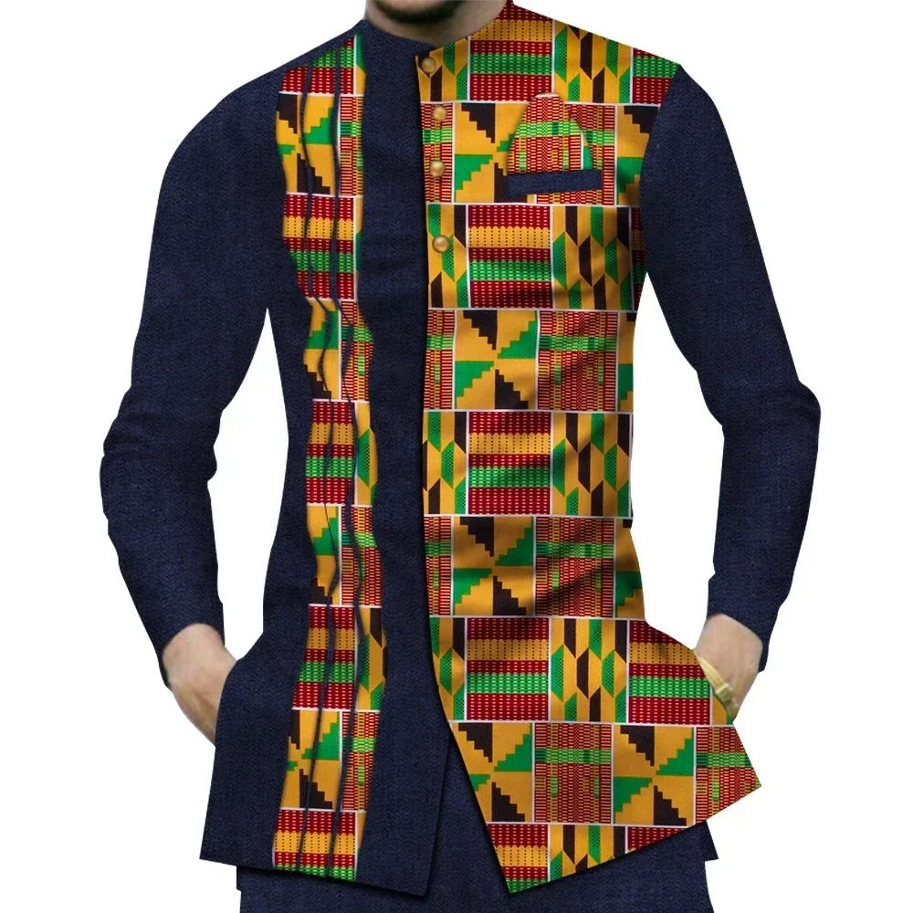 Dashiki Shirt Men - Casual 100% bawełna męska odzież afrykańska