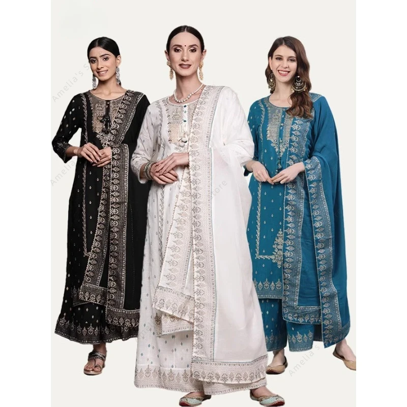 Salwar Kameez Set - Indyjski damski garnitur punjabi 3-częściowy zestaw