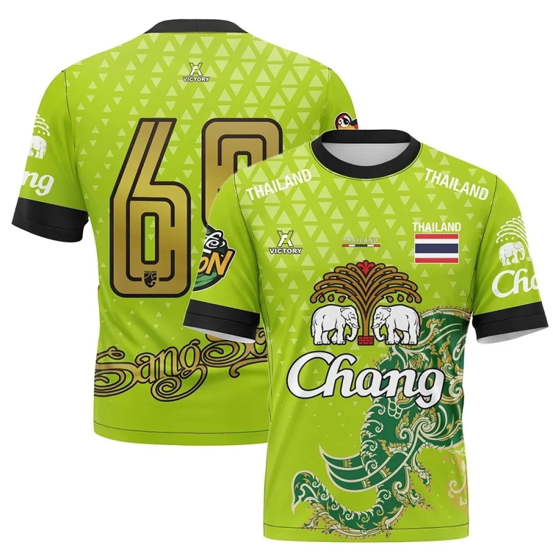 Thai Silk Blouse - Tajlandia Chang Słoń Krótki Rękaw Koszulka