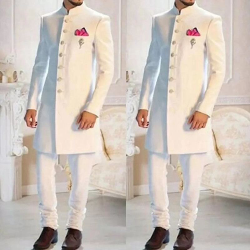 Ethnic Wear Fashion Designer - Fashion Design biały stojak kołnierz pojedyncze