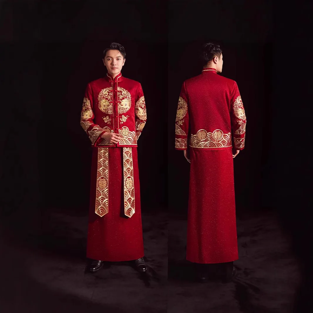 Haftowany strój ślubny Xiuhe d – Salwar Kameez Set recenzja i cena