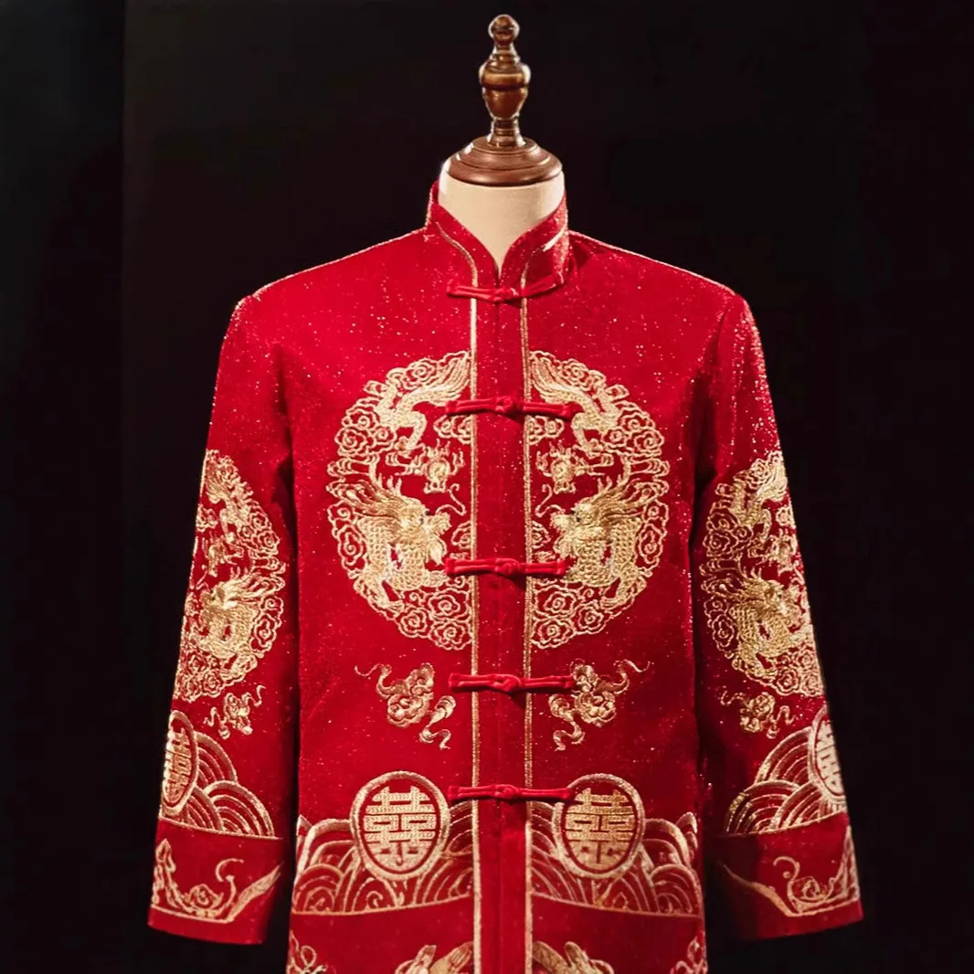 Haftowany strój ślubny Xiuhe d – Salwar Kameez Set recenzja i cena