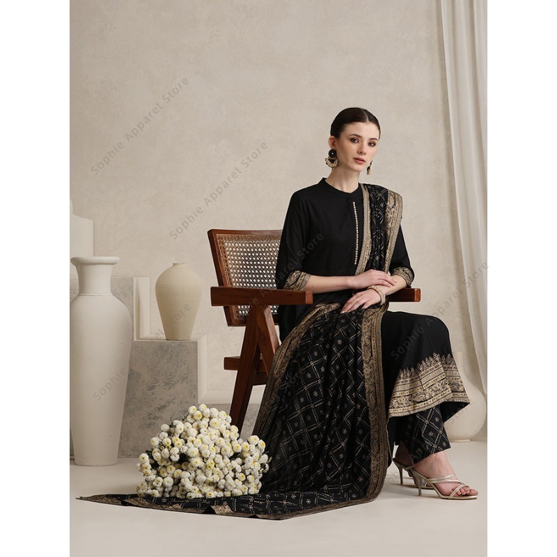 Elegancki czarny indyjski zest – Salwar Kameez Set recenzja i cena