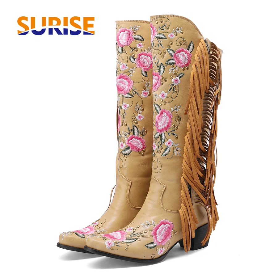 Moda Haft Kwiat Zachodnie buty – The Ethnic Fashion recenzja i cena