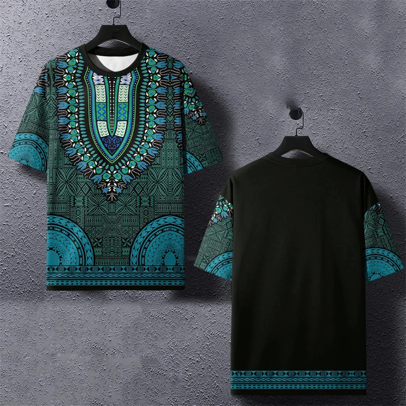 Summer Harajuku 3D Printed Eth – Dashiki Shirt Men recenzja i cena