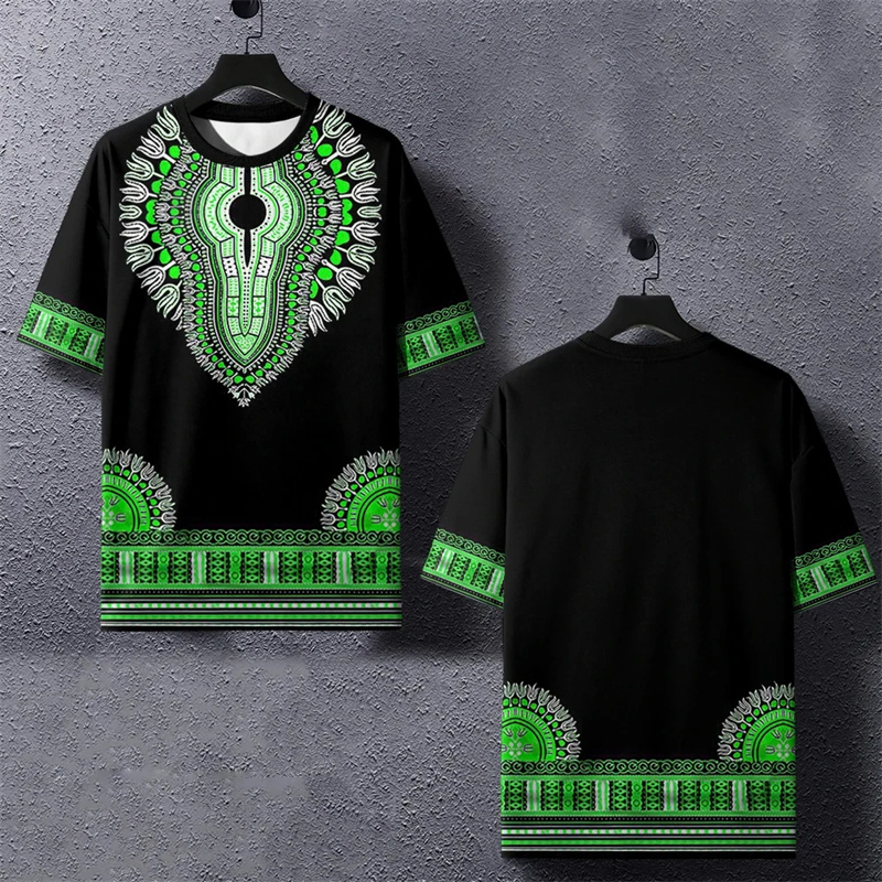 Summer Harajuku 3D Printed Eth – Dashiki Shirt Men recenzja i cena